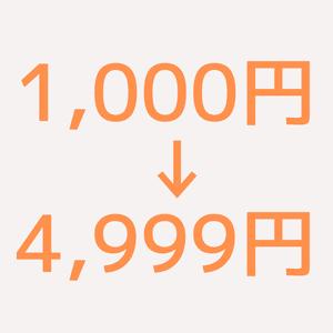 価格が1,000円〜4,999円