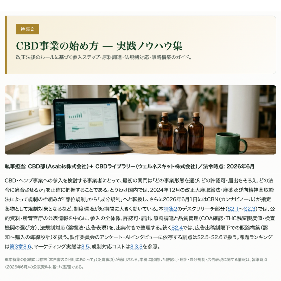 ［CBD白書2026］日本のCBD・ヘンプ市場 実態調査レポート｜買う人、売る人、作る人— CBD&ヘンプ市場、これ一冊で。