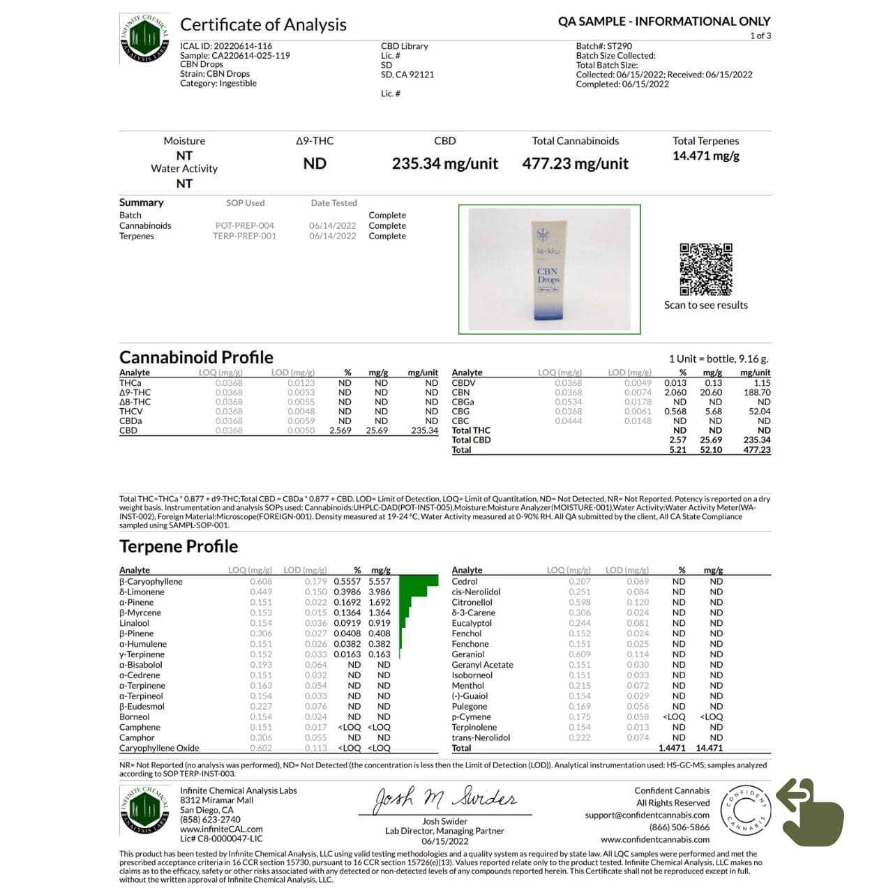 ［CBNオイル］CBN200mg + CBD250mg + CBG50mg/10ml - le-kku（レック）