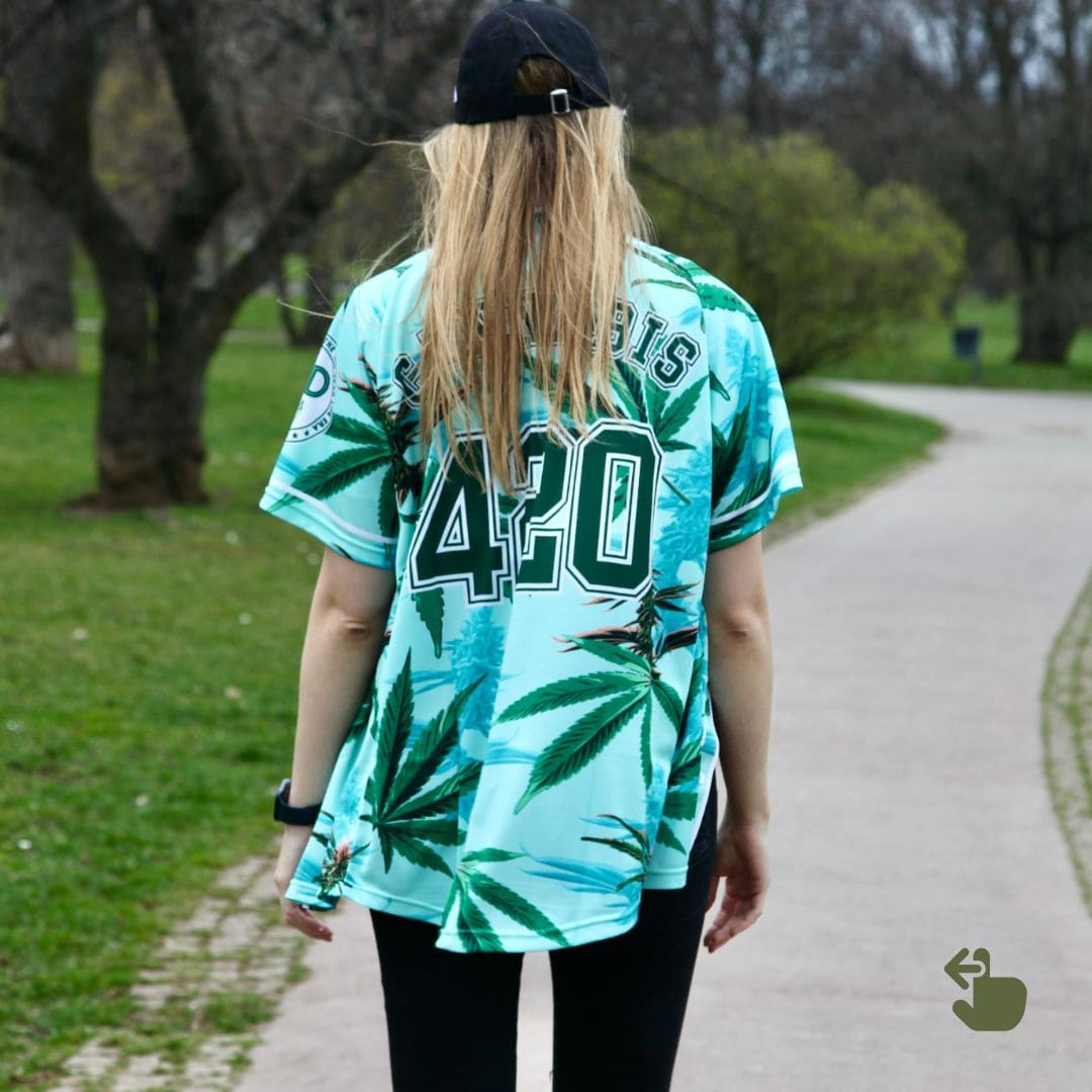 [￥2,620 OFF] Baseball shirts | Set of 2: Cool (hemp leaf pattern) and Passion (Aloha-style hemp pattern) - Men's/Women's
