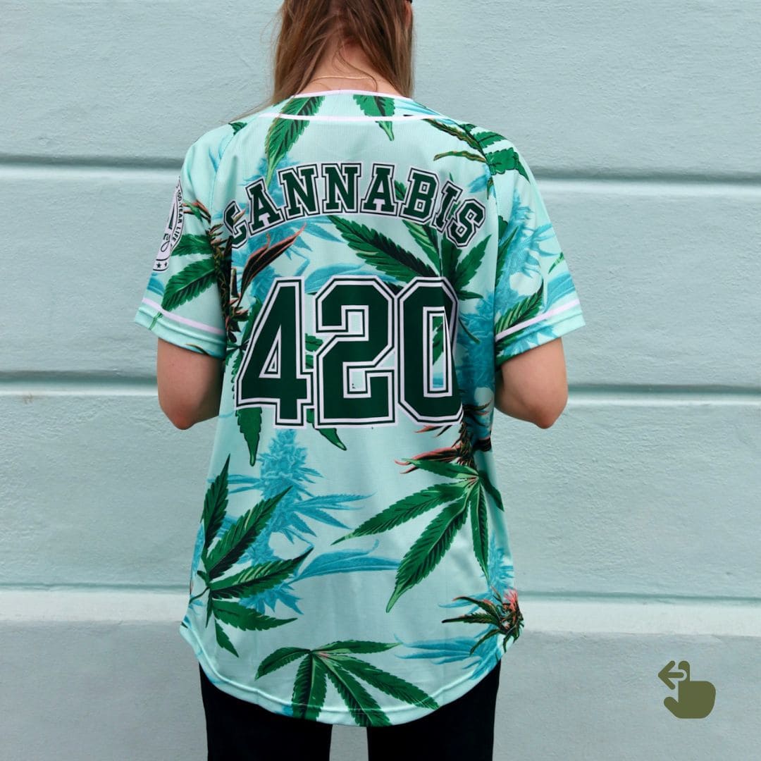 [￥2,620 OFF] Baseball shirts | Set of 2: Cool (hemp leaf pattern) and Passion (Aloha-style hemp pattern) - Men's/Women's