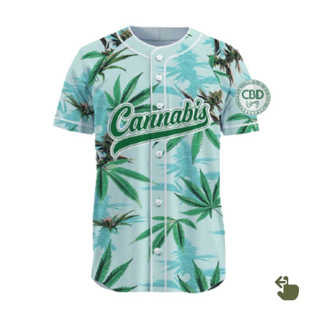 [￥2,620 OFF] Baseball shirts | Set of 2: Cool (hemp leaf pattern) and Passion (Aloha-style hemp pattern) - Men's/Women's